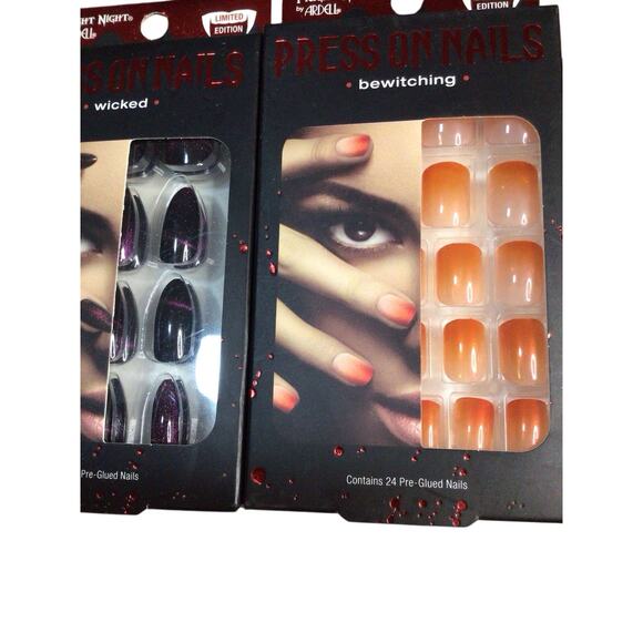 Fright Night By Ardell Halloween Press On Pre Glued Nails 24 ct Lot Of 2 - Picture 2 of 4